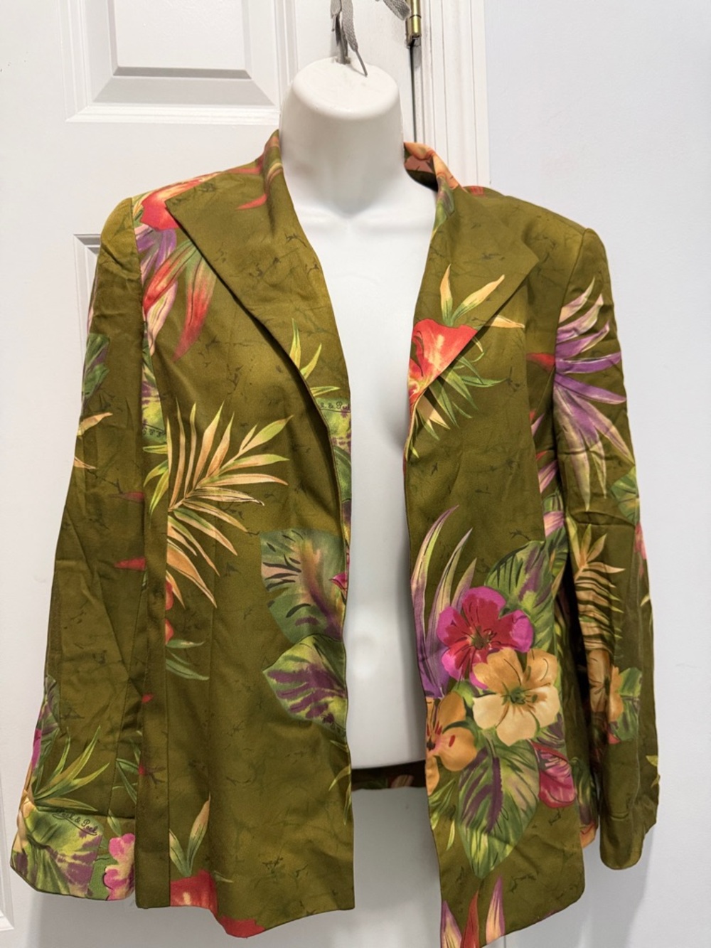 Peck & Peck Multicolor Floral silk/ cotton Blazer size 8